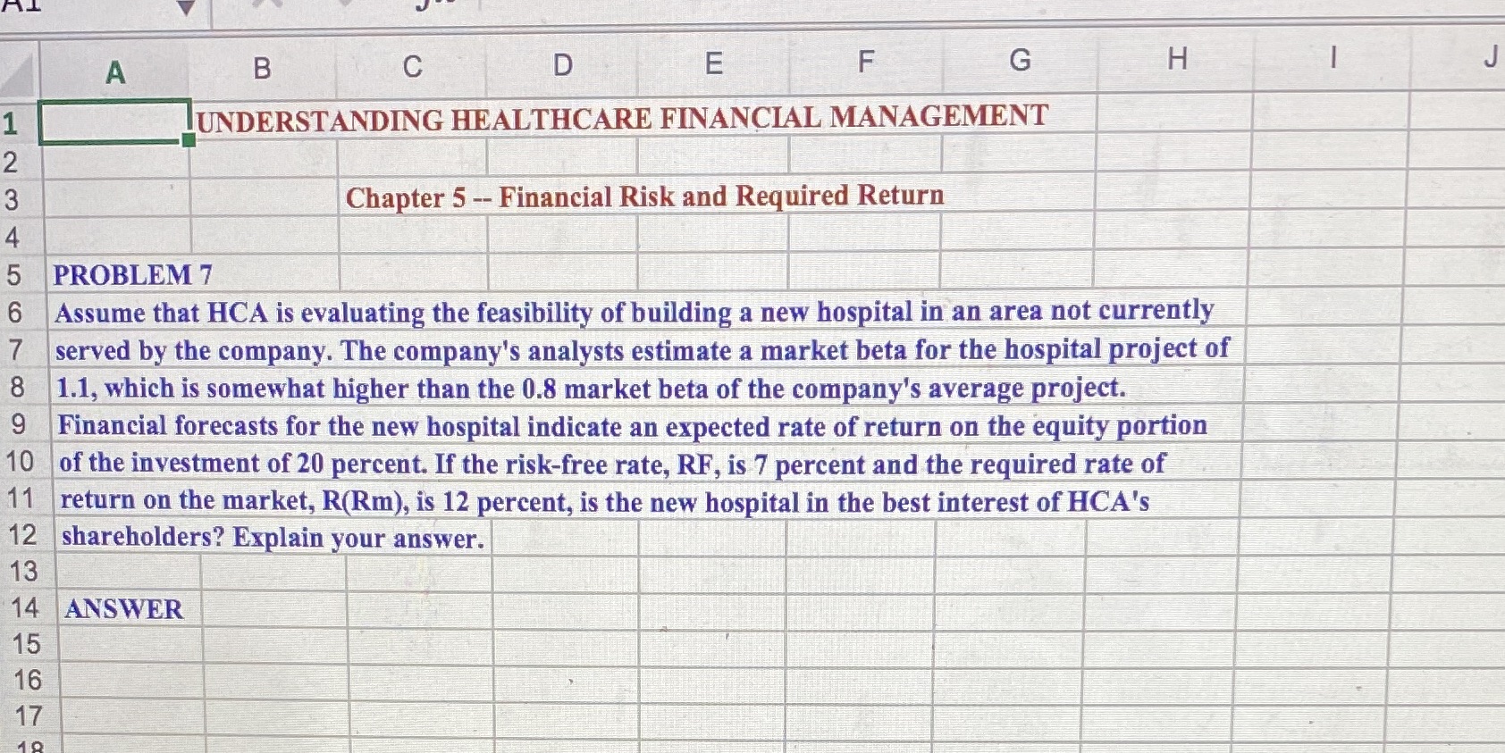 A B C D E F G H J UNDERSTANDING HEALTHCARE