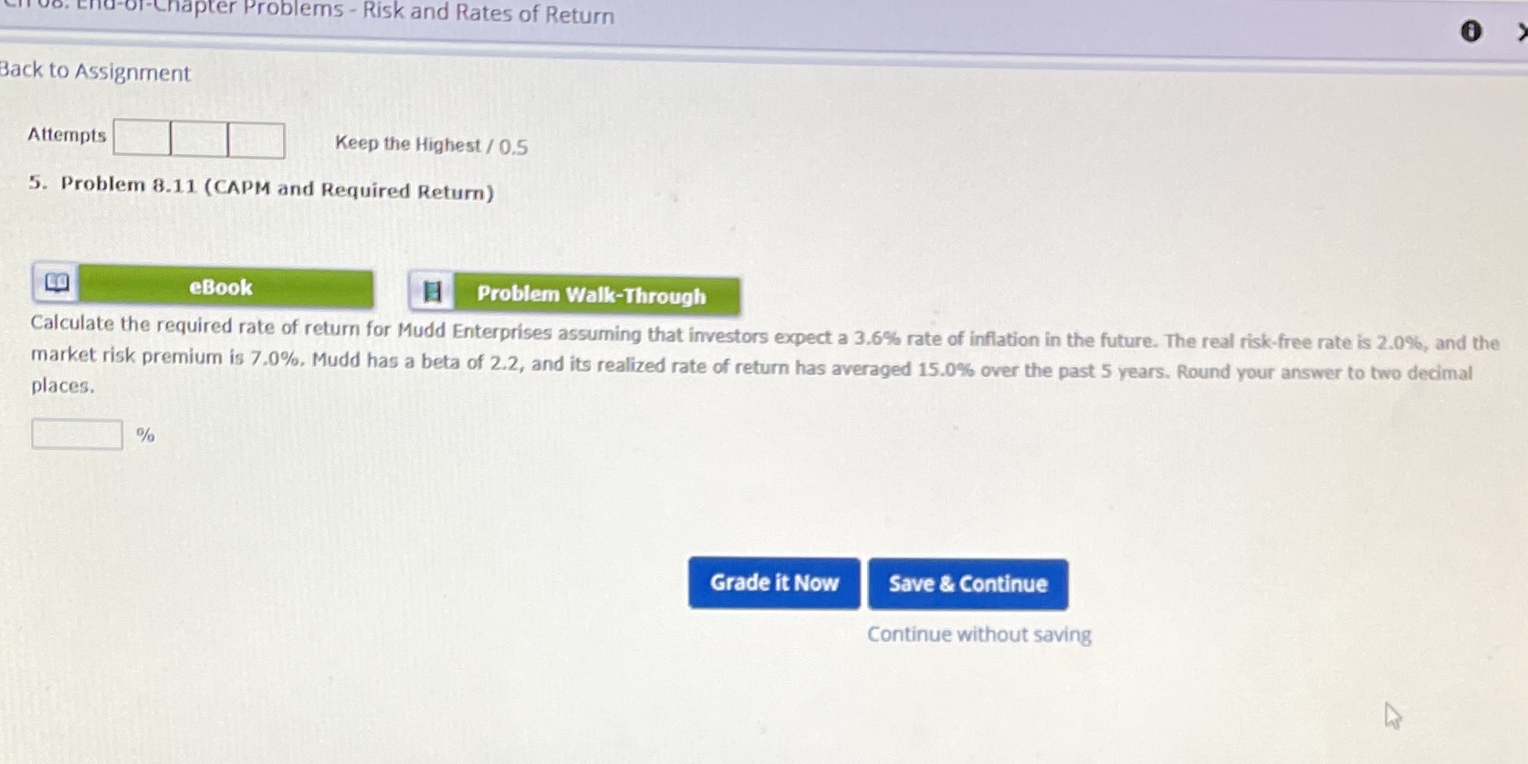 Help me out please 10-of-Chapter Problems - Risk