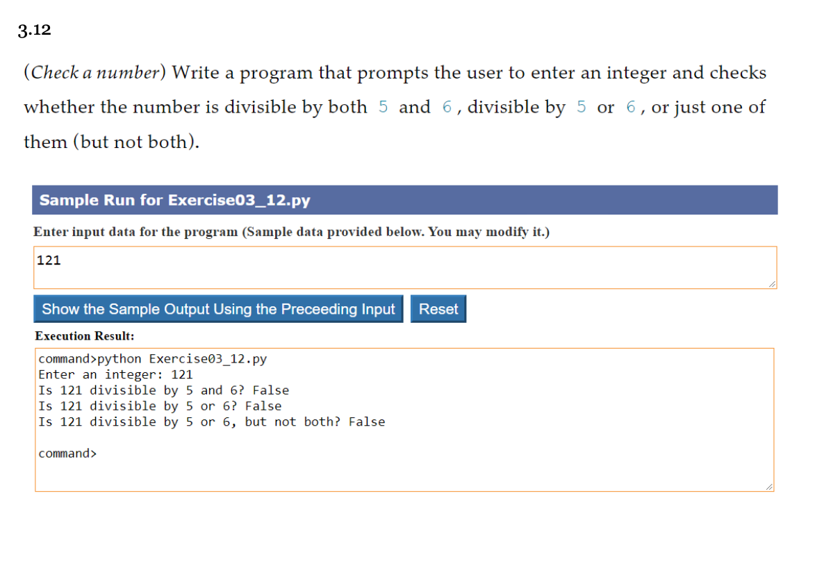 3 . 1 2 ( Check a number ) Write a program that