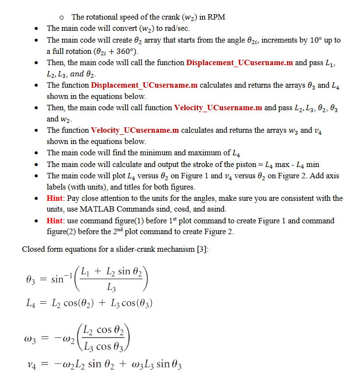 Please write MATLAB program that has a main code
