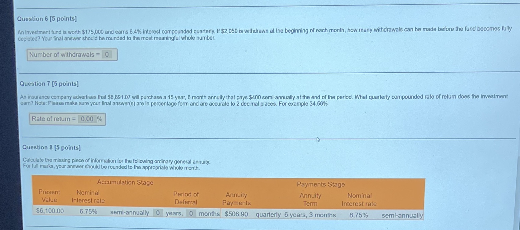 Question 6 [5 points] An investment fund is worth