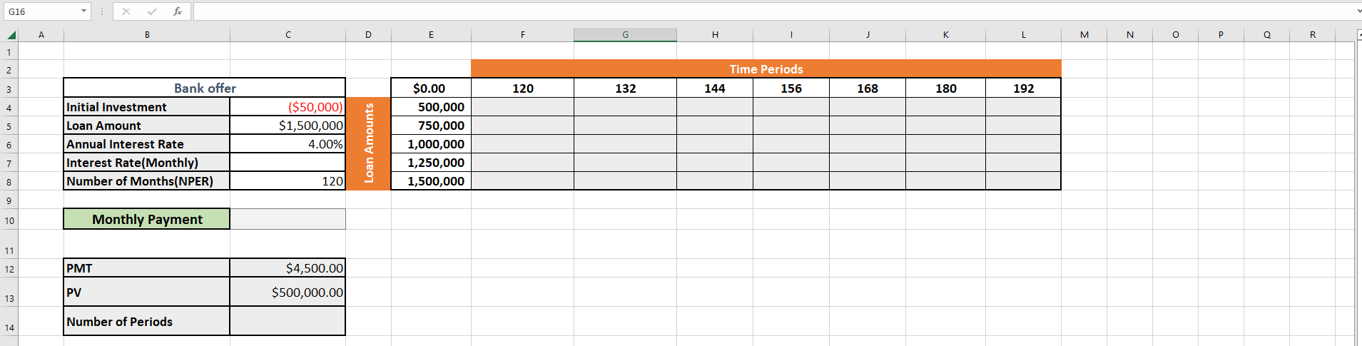 G16 X V A B C D E F G H K M N P O R Time Periods