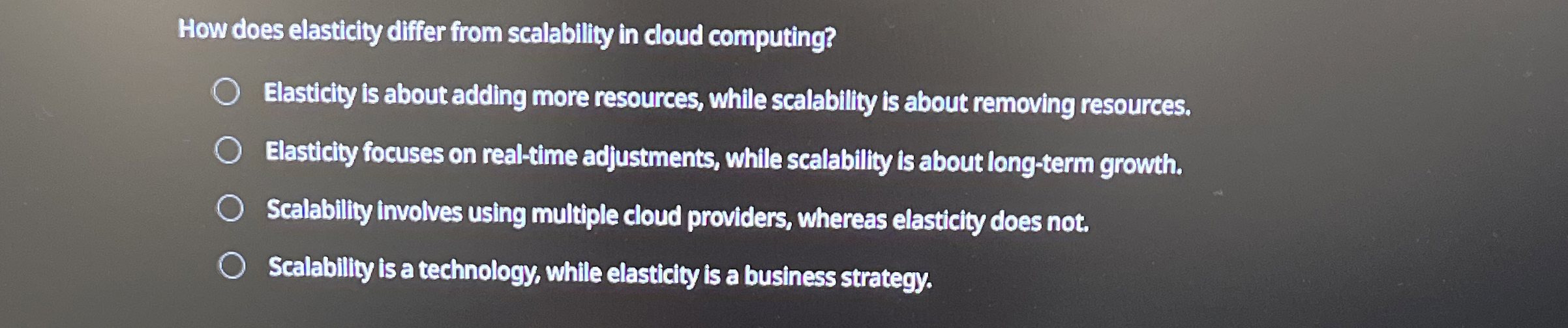 How does elasticity differ from scalability in