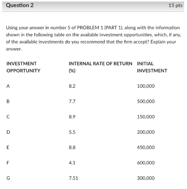 Question 1 30 pts INSTRUCTIONS: Satisfy what is