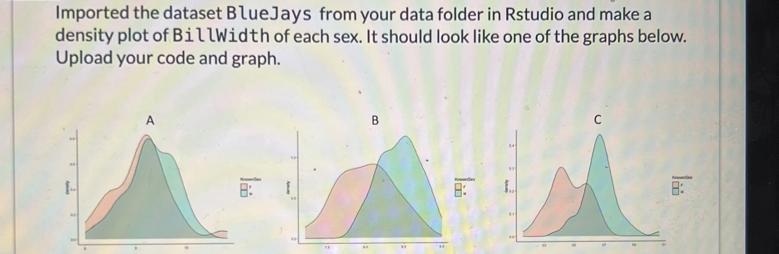 Imported the dataset BlueJays from your data