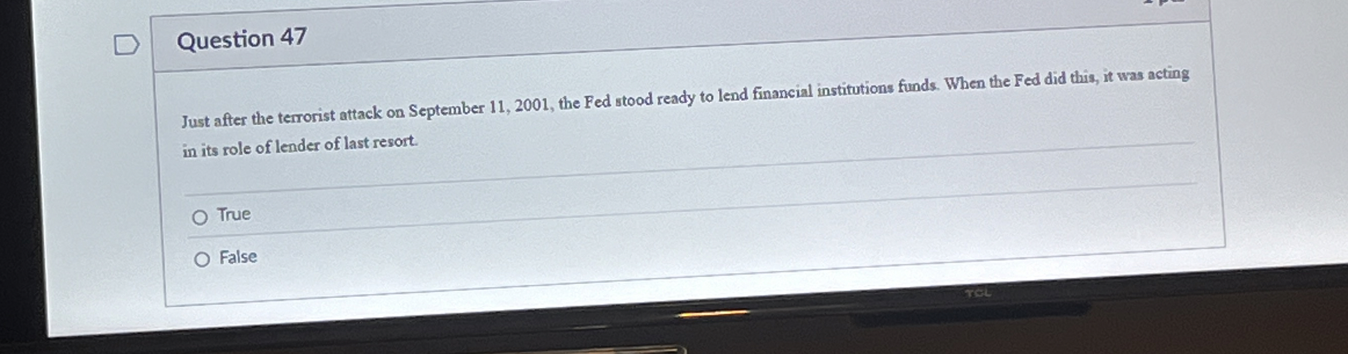 Question 4 7 Just after the terrorist attack on