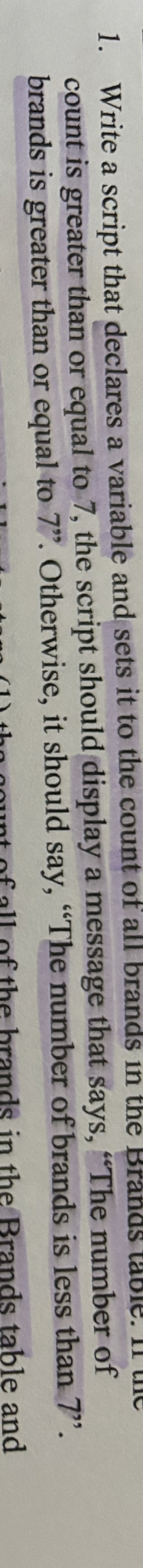 Write a script that declares a variable and sets