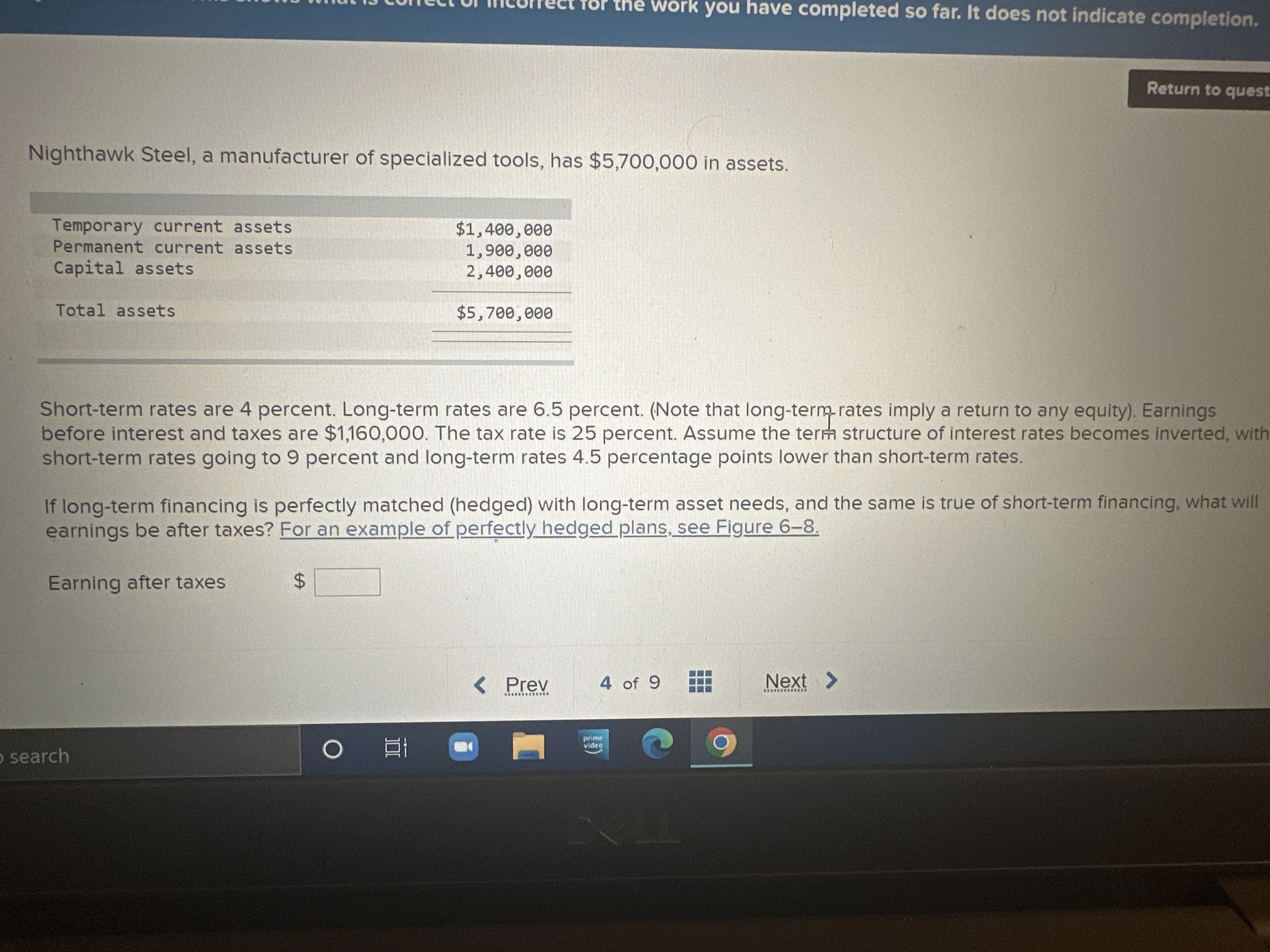 the work you have completed so far. It does not