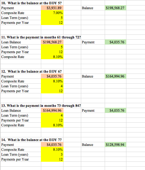 Adjustable Rate Mortgage Excel Assignment
