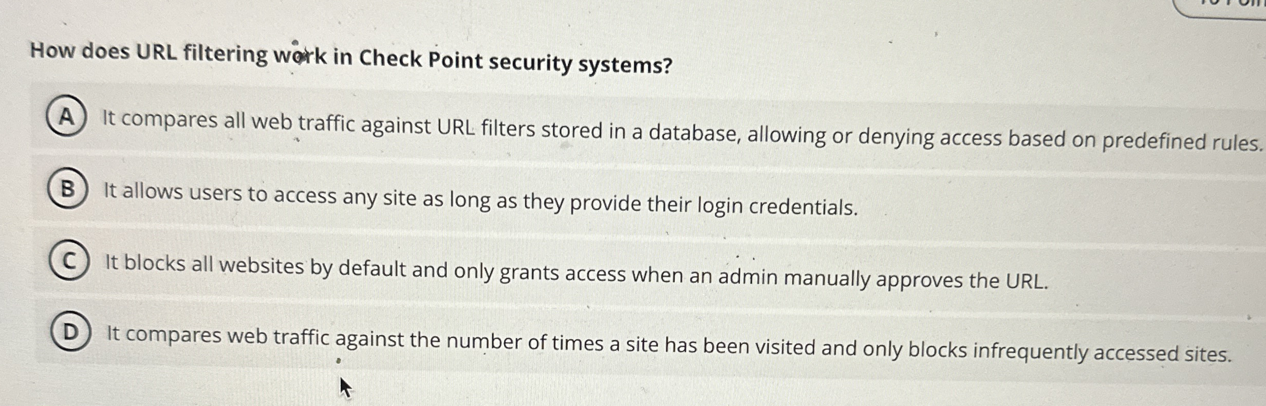 How does URL filtering work in Check Point