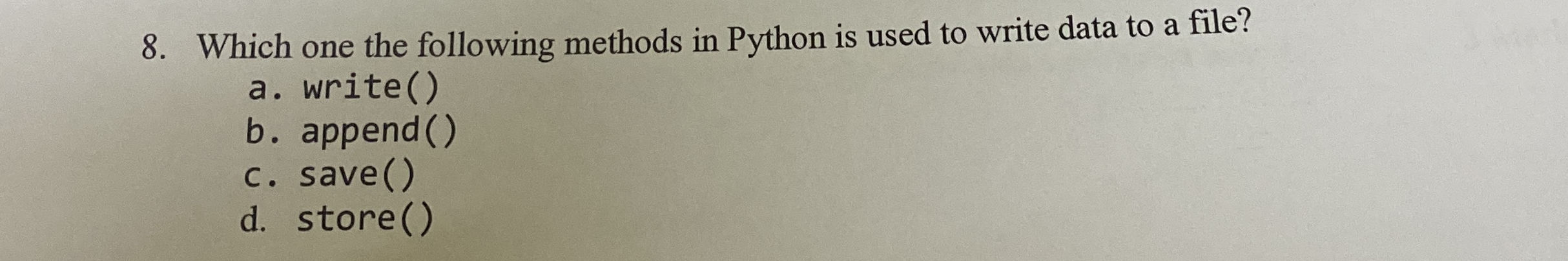 Which one the following methods in Python is used