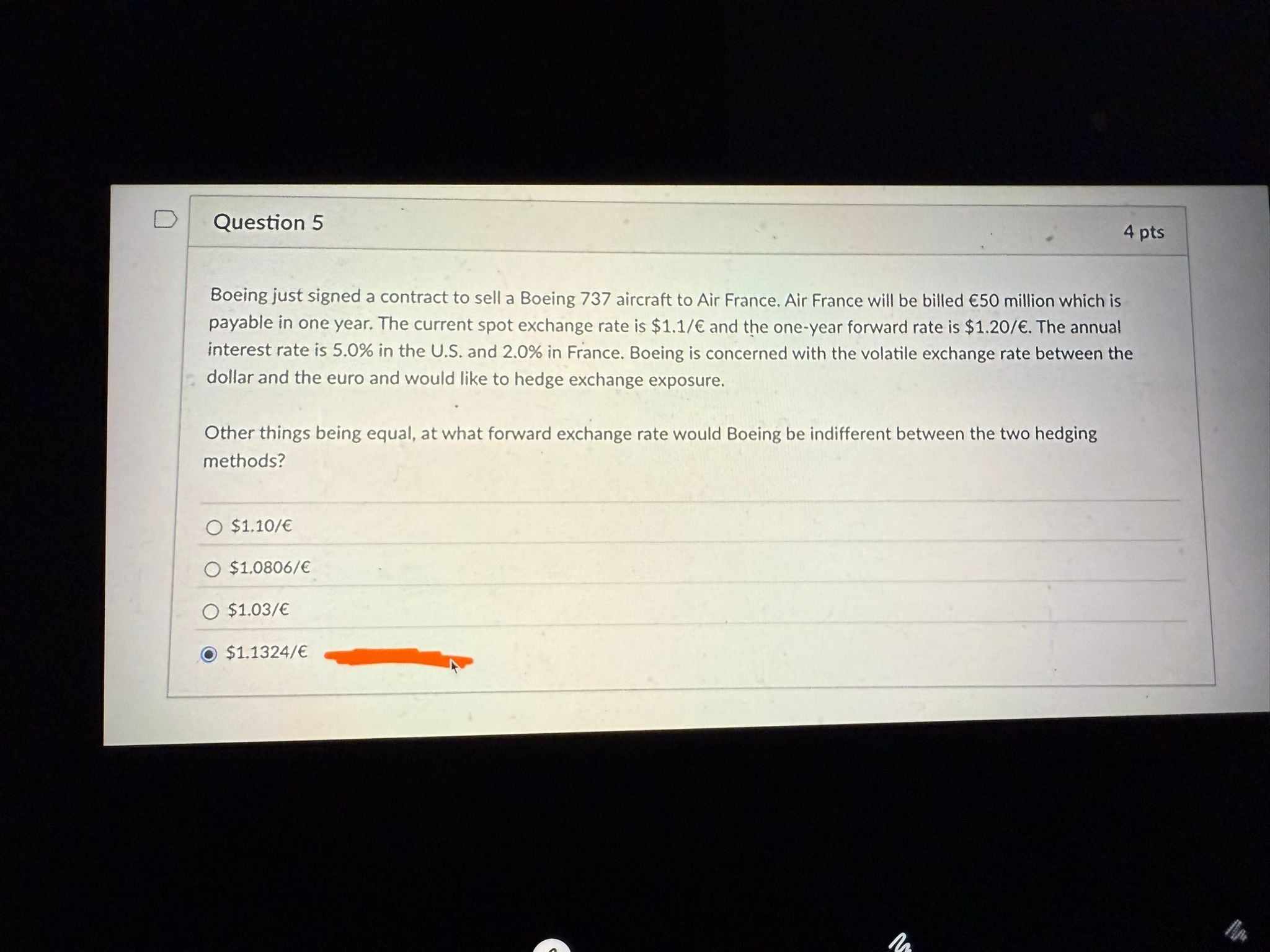 Question 5, 9, 25 - Boeing Hedging Decisions