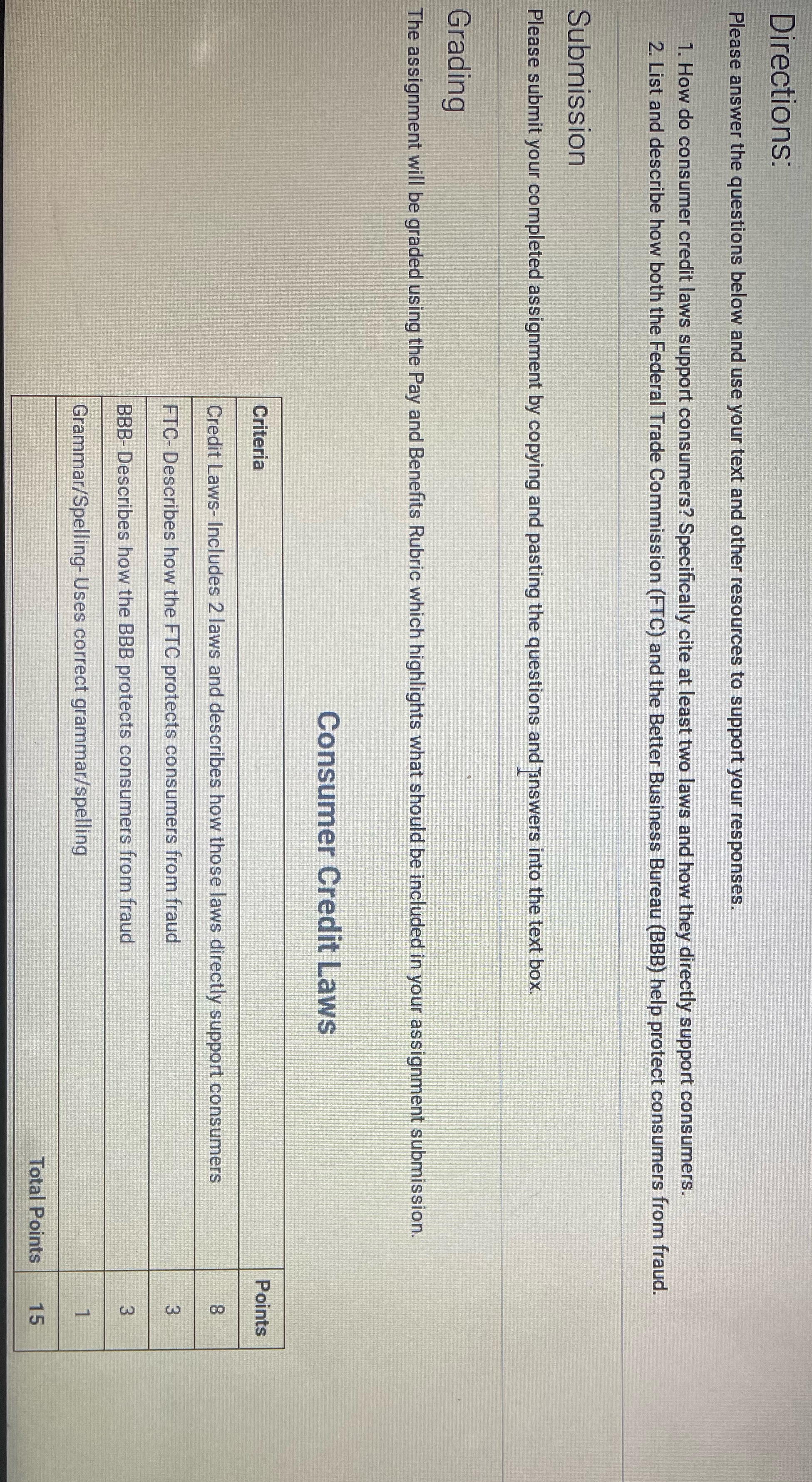 Directions: Please answer the questions below and