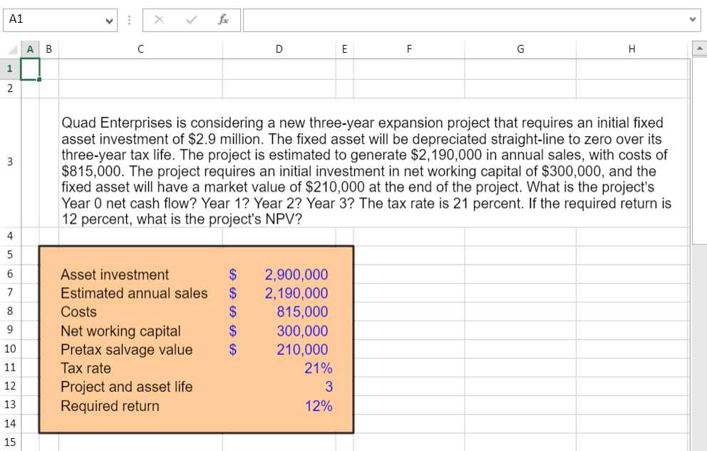 A B C D E F G H 16 Complete the following