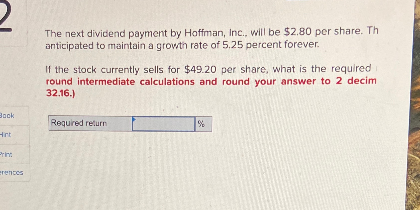 The next dividend payment by Hoffman, Inc., will