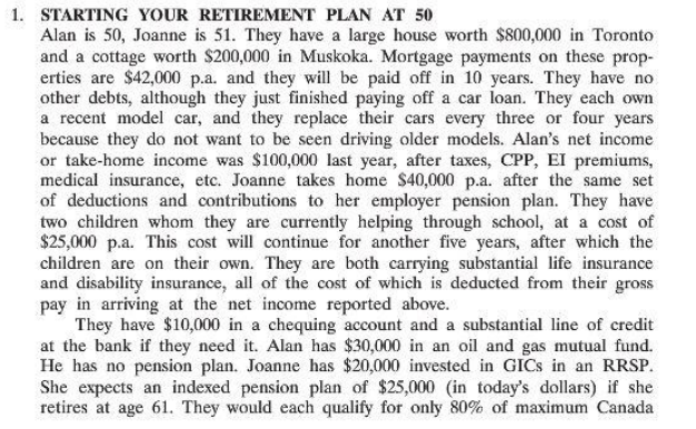 1. STARTING YOUR RETIREMENT PLAN AT 50 Alan is