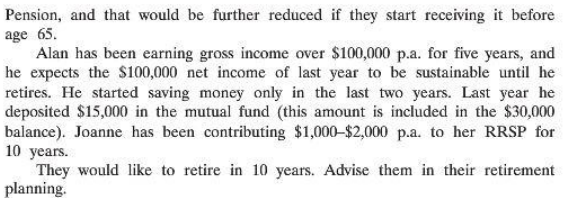 1. STARTING YOUR RETIREMENT PLAN AT 50 Alan is