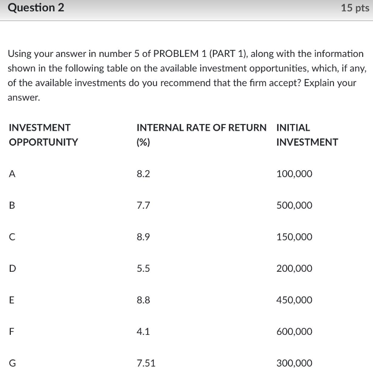 Question 1 30 pts INSTRUCTIONS: Satisfy what is
