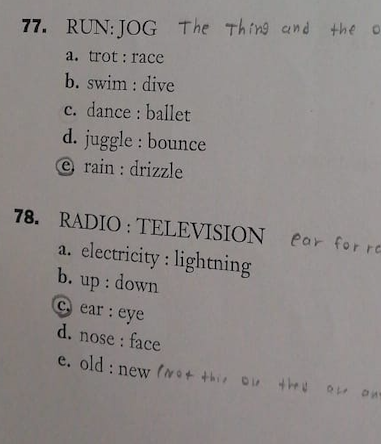 ans 77. RUN: JOG The Thing and the a. trot : race