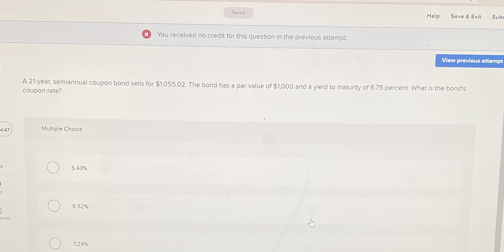 Saved Help Save & Exit Sub X You received no