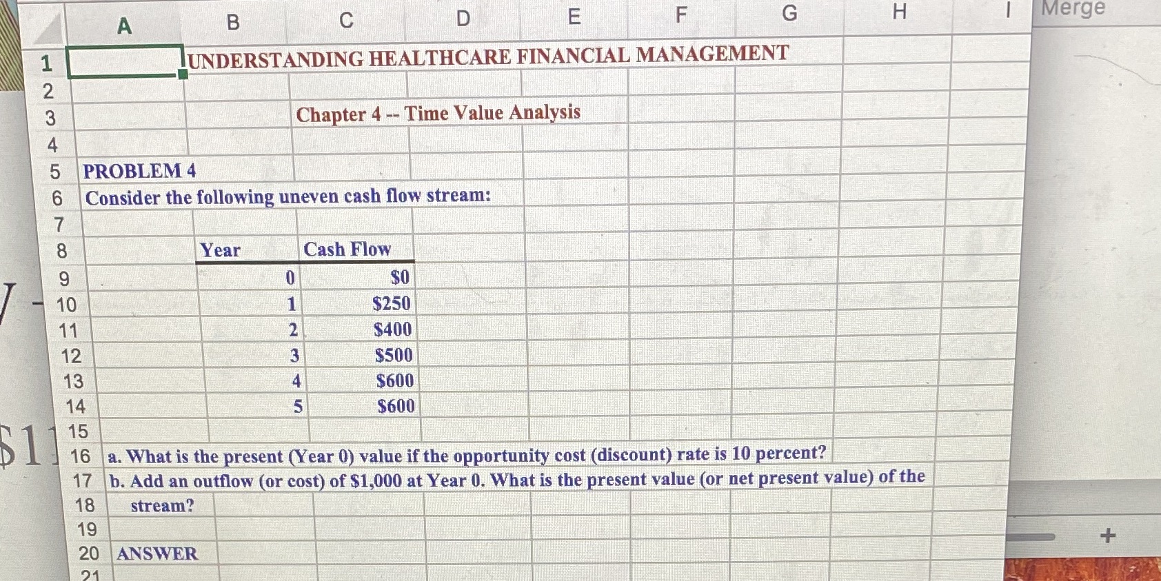 A B C D E F G H Merge UNDERSTANDING HEALTHCARE