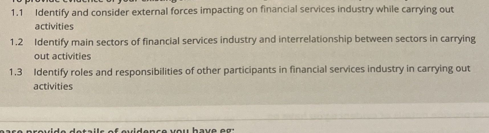 Help needed 1.1 Identify and consider external