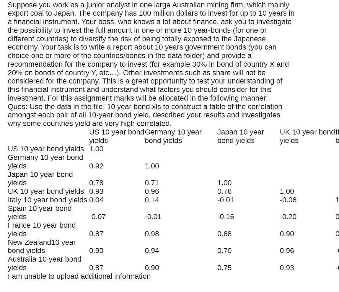 Suppose you work as a junior analyst in one large