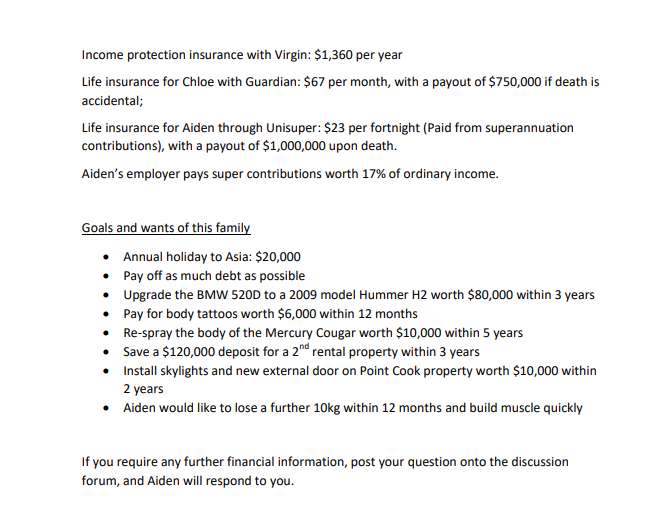 Given the client's data: Name: Aiden Tremellen