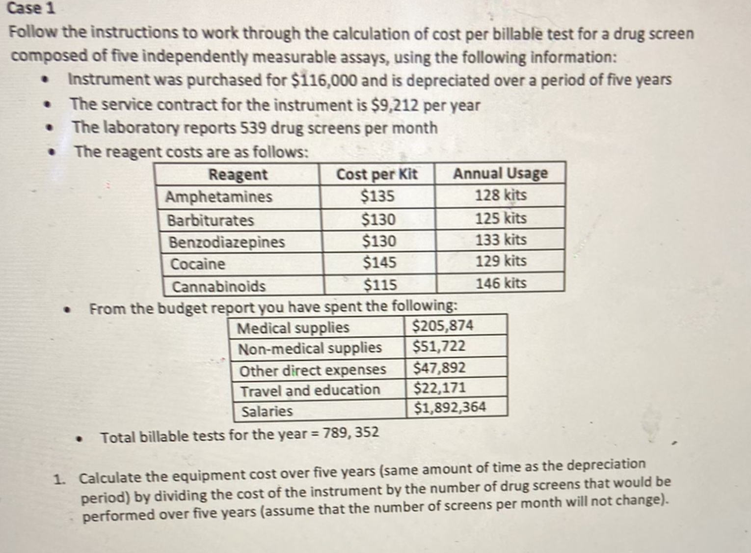 Case 1 Follow the instructions to work through