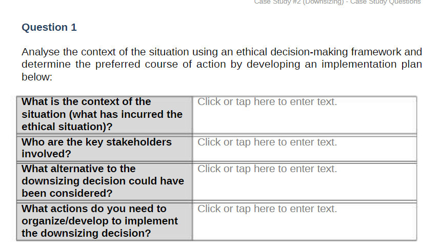 Question 1 Analyse the context of the situation