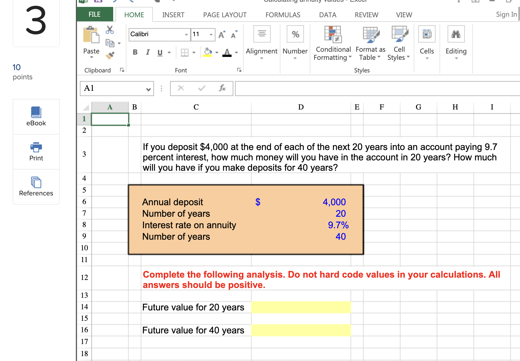 practice questions ALSO answer in Excel CELLS