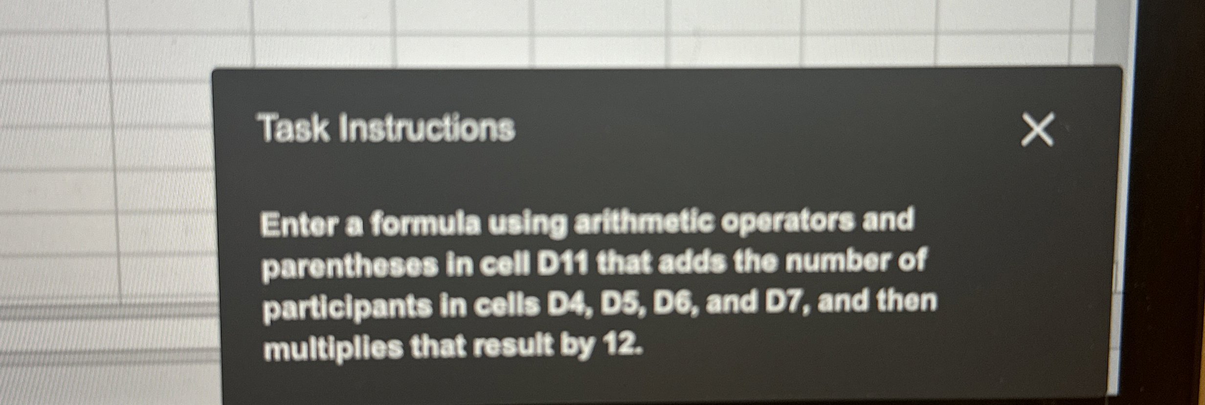 Task Instructions Enter a formula using