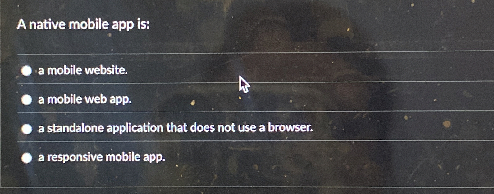 A native mobile app is: a mobile website. a