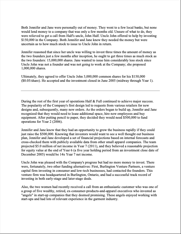 HALF & FULL A Venture Capital and LBO Case Study