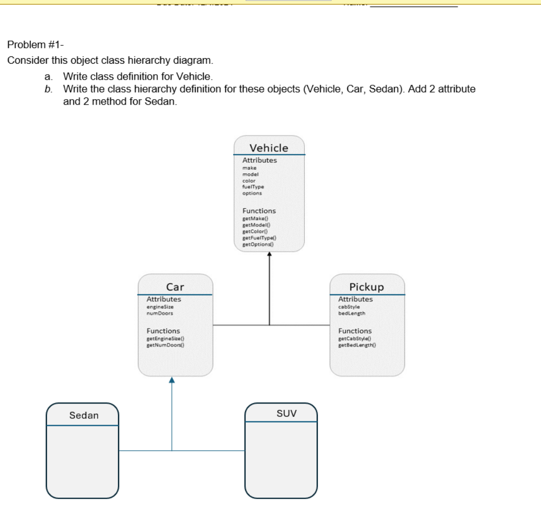 Problem # 1 - Consider this object class