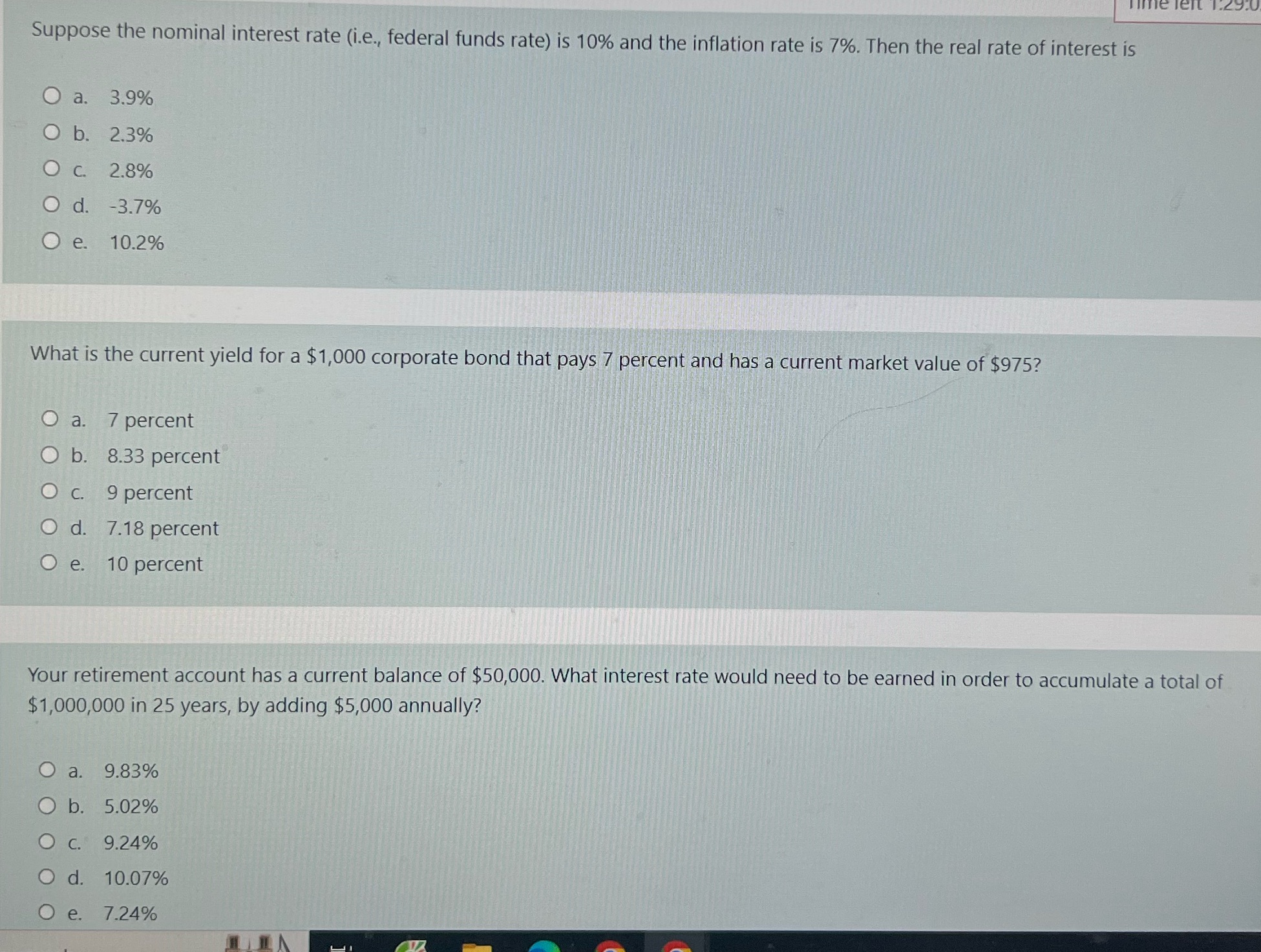 Suppose the nominal interest rate (i.e., federal