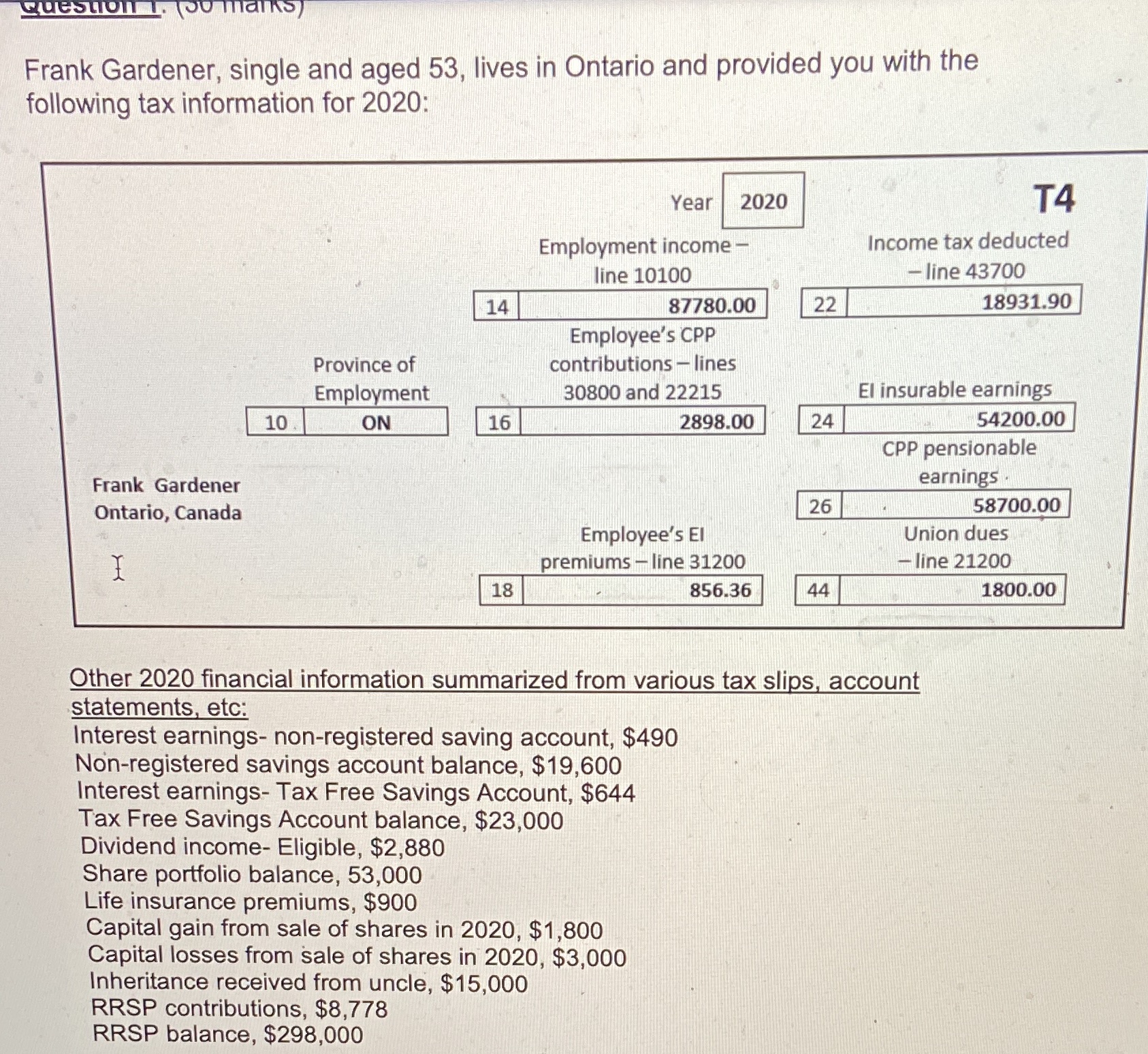-What amount should frank report as taxable