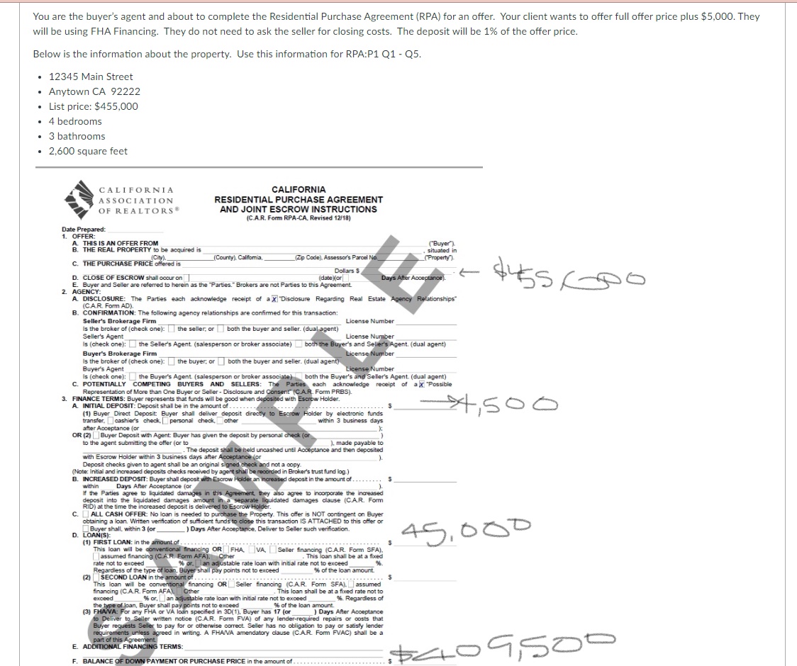 Help please !!! You are the buyer's agent