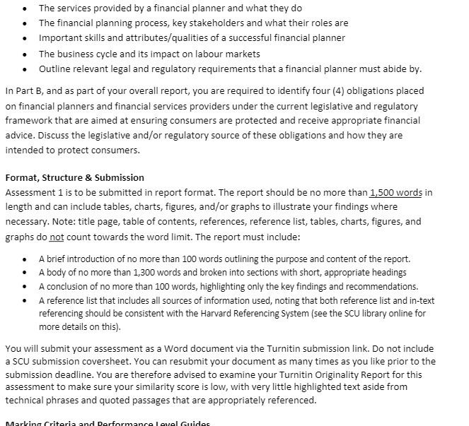 The services provided by a financial planner and