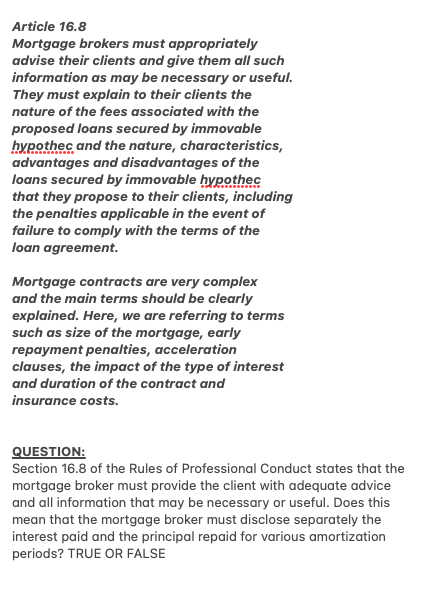 Article 16.8 Mortgage brokers must appropriately