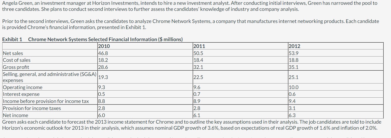 Green receives the models from each of the