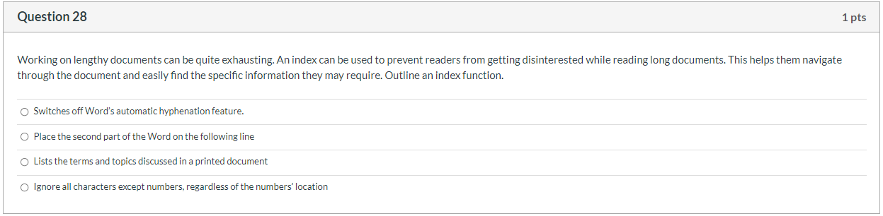 Question 2 8 Working on lengthy documents can be