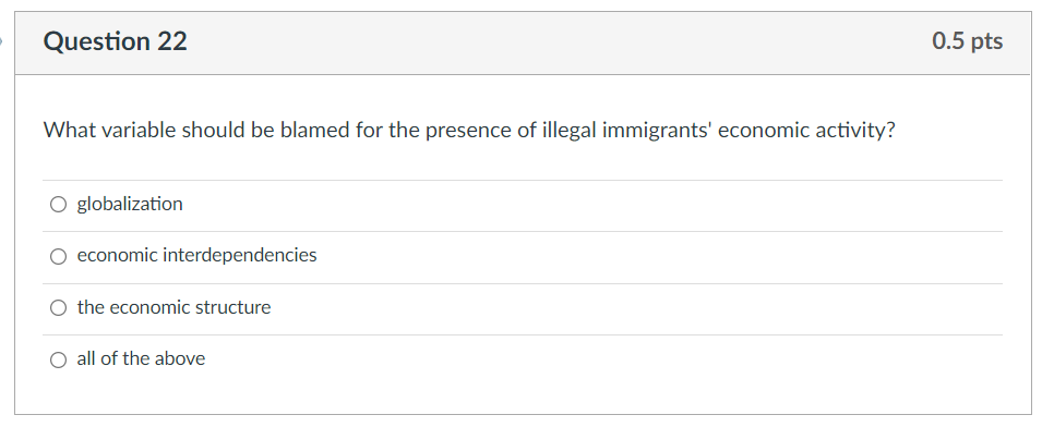 Question 22 0.5 pts What variable should be