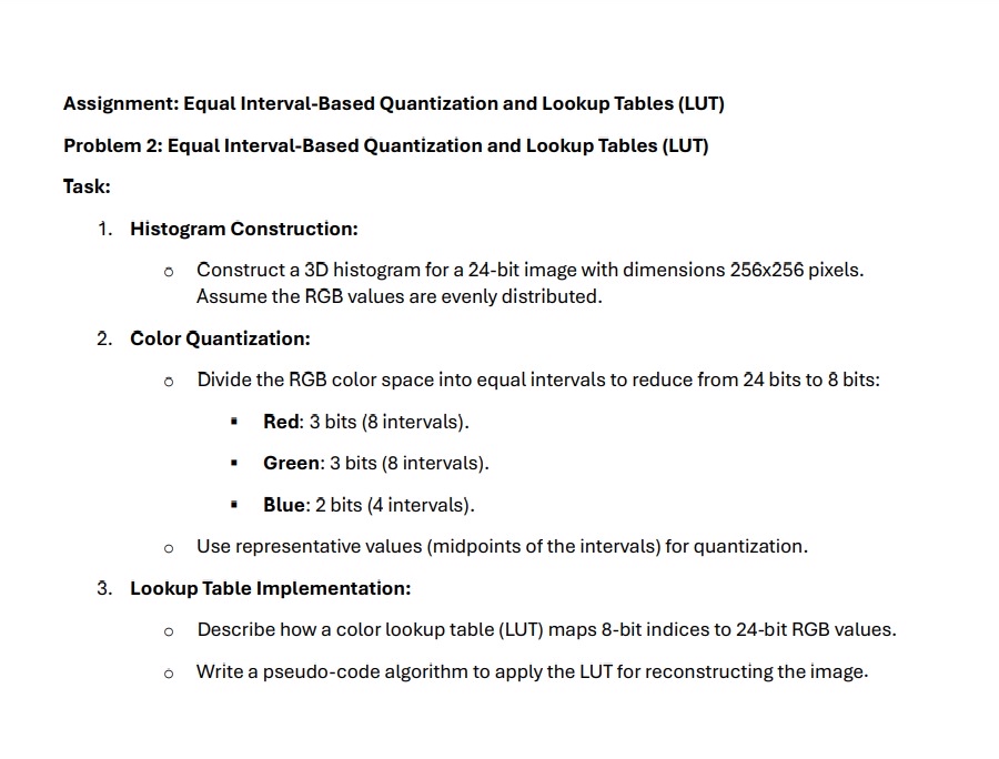 Assignment: Equal Interval - Based Quantization