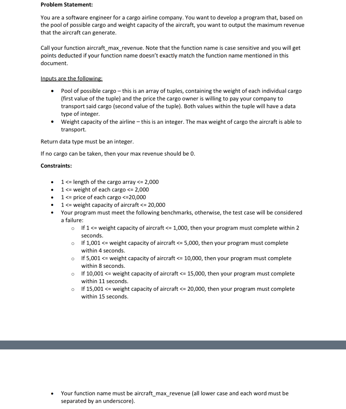 Problem Statement: You are a software engineer