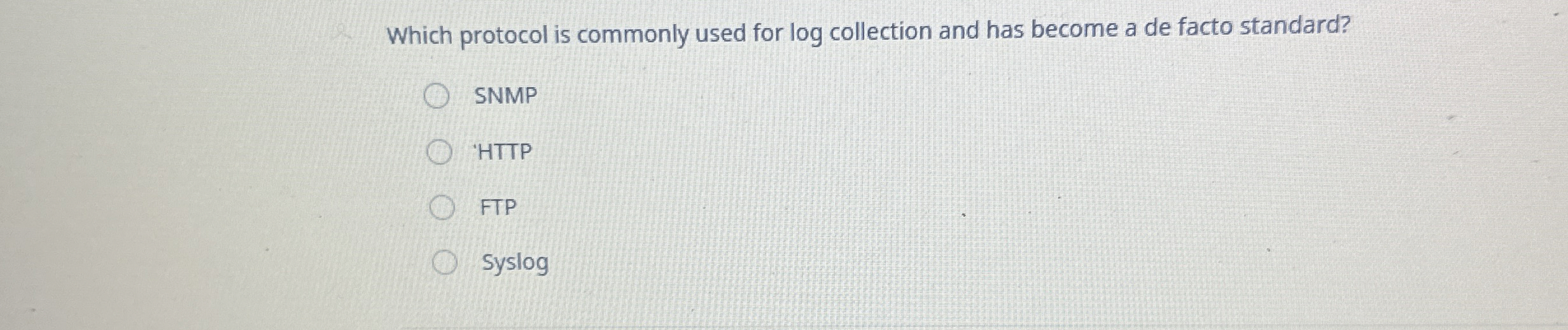 Which protocol is commonly used for log