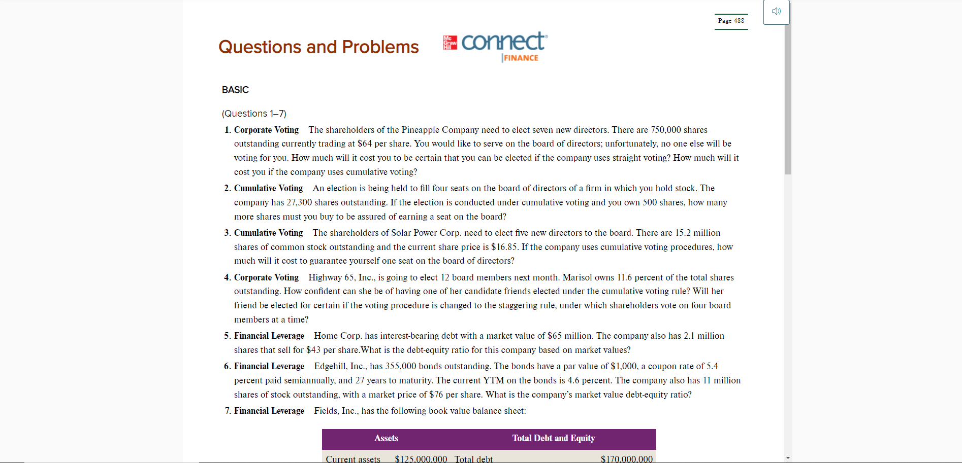 qz) Page 453 Questions and Problems comec'f