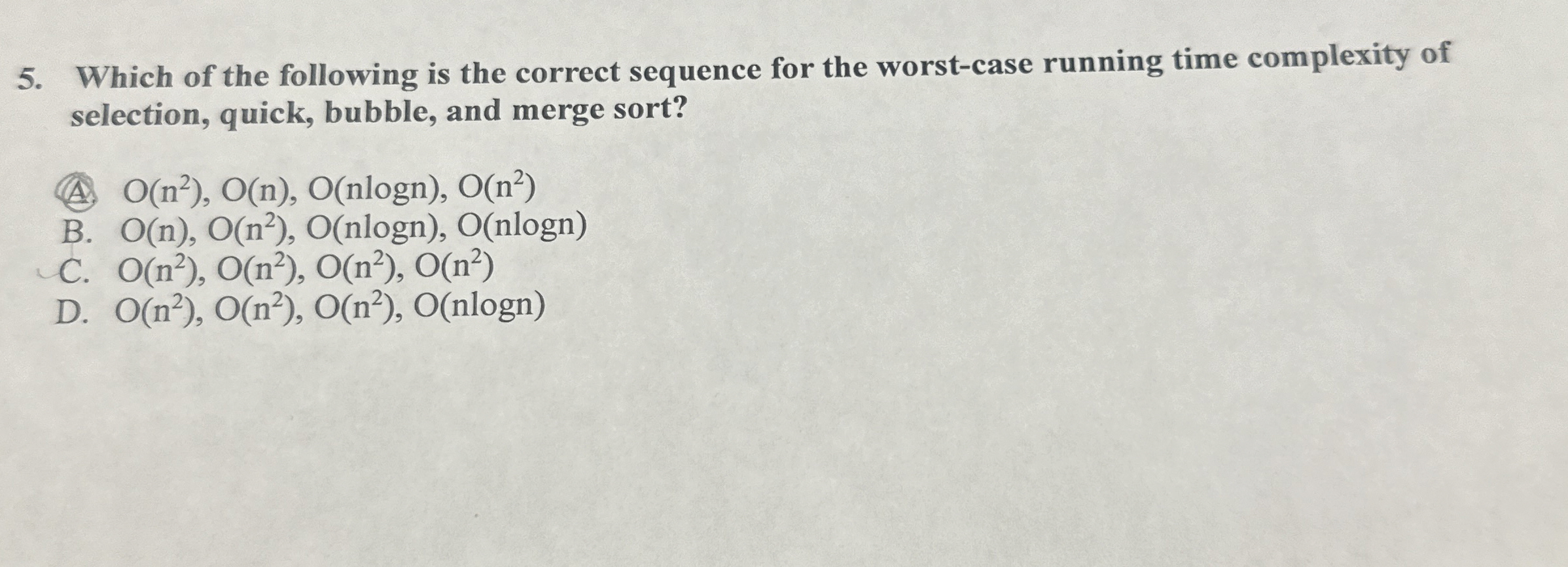 Which of the following is the correct sequence