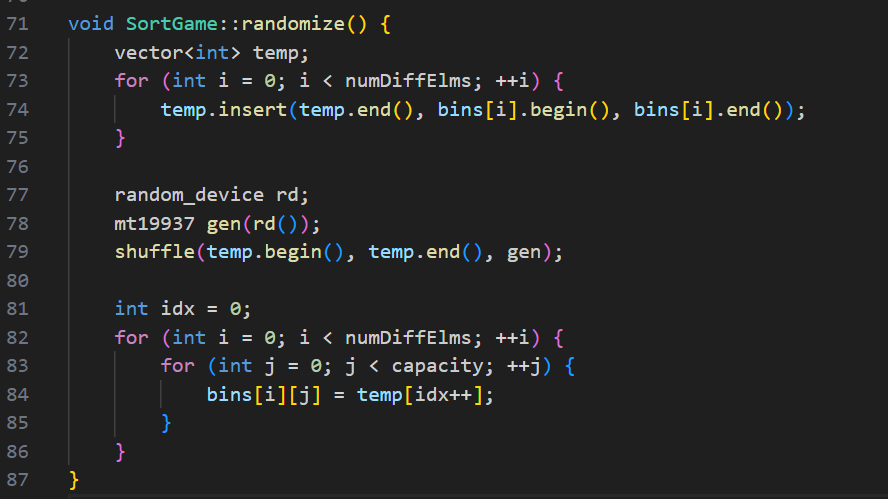 Please fix my Randomize method but dont use any