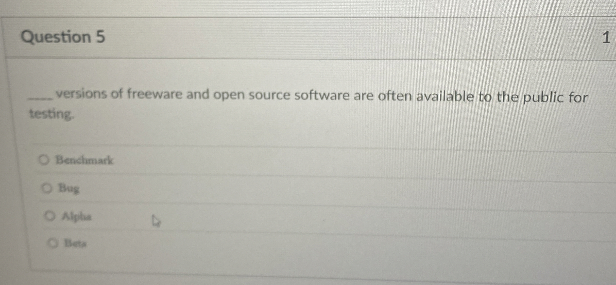 Question 5 versions of freeware and open source